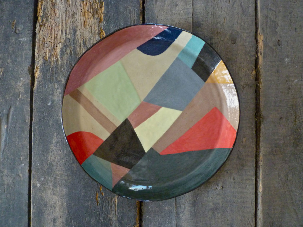 plat valerie gutton geometrique gres couleur